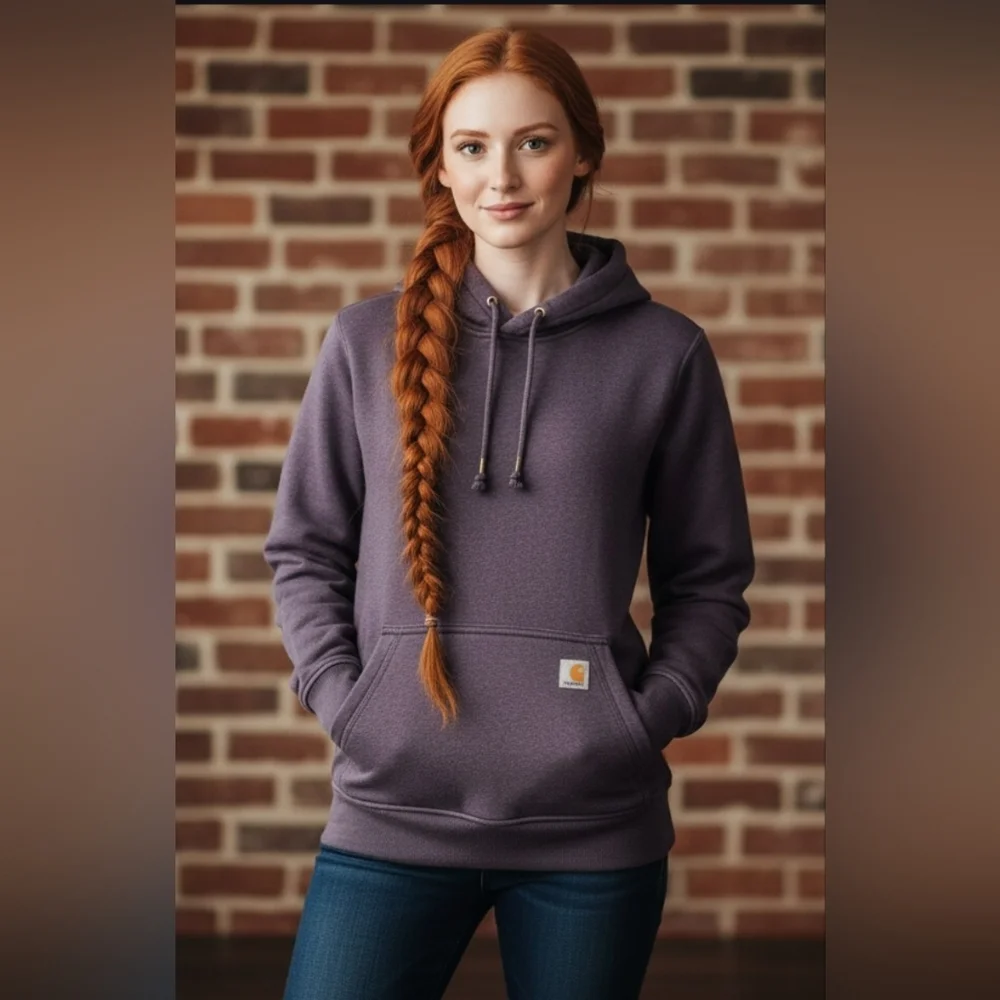 Carhartt Women's Relaxed Fit Hoodie Small TS2790-W Purple EUC - Picture 1 of 12